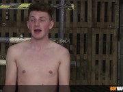 Bound twink sub Chase Parker dominated and tormented by dom