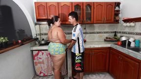 fucking my friend's wife in the kitchen