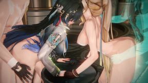 Wuthering Waves- Yangyang &amp; Suisui FFM Sex - 3D Hentai Animations