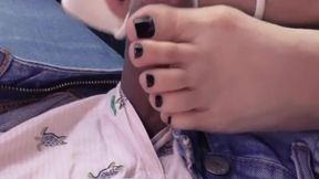 Risky footjob in the car - Ava Brooke (Rae Lil Black)