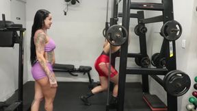 Big tits shemale fucked in the gym