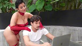 Chubby Latina slut releases my stress when I am at work