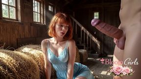 my cute 18yo neighbor in the village lured me into the shed to straddle my huge cock with her juicy, virgin pussy. she moaned loudly at the sensation of semen inside her[ai]