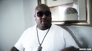 Little Blonde with Big Tits Rides His Big Black Cock