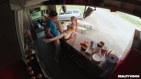 ”Fucking ginger foodie Scarlett Jones in the food truck”