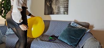 Inflate to make a large 18 -inch ball appear