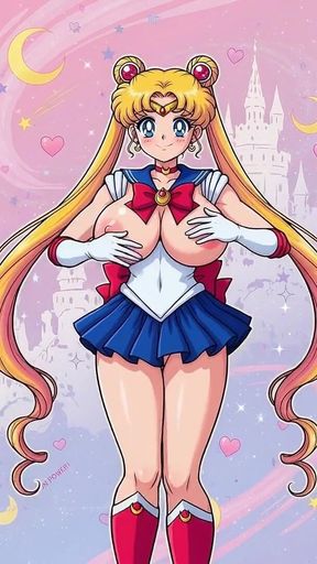 Sailor Moon Shaking Her Tight Bald Ass Pussy