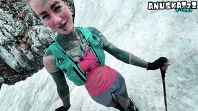 outdoor mountainside passionate fuck and facial cumshot