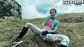 outdoor mountainside passionate fuck and facial cumshot