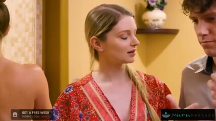 Nervous Couple End Up Double Teaming Busty Masseuse