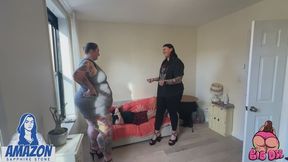 Quadruple Giantess Sofa Crush, Smother, Height Comparison and Lift and Carry