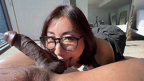 Big Black Cock Pounds Tight Asian Slut with Huge Fucking Tits Hard