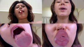 Erika Kononoba - Smell of Her Erotic Long Tongue and Spit Part 1 - 1080p