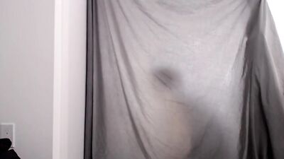 BJ & anal play behind a curtain. You can only see the shadow