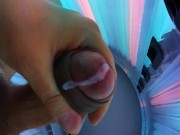 Czech boy masturbate on in solarium