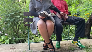 My mother in law ignores me and makes me cum by reading a book and jerking my dick in the park