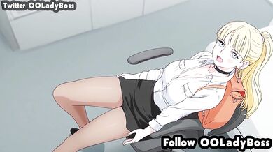 Hibari gets face fucked by her lady boss hentai