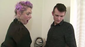 Bitch milf with tattoos gets fucked on the kitchen floor