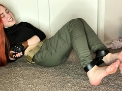 Horny amateur girls with a foot fetish play along