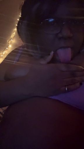 Bebe Sucking Her Tits