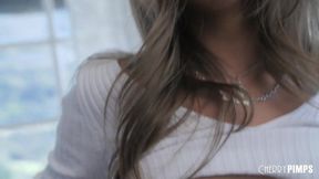 Blonde Babe with Small Boobs Eagerly Rides and Deepthroats for a Hardcore Experience