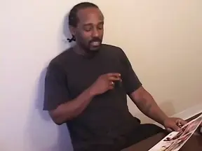 Sexy black babe sucks and rides cock before getting creampied