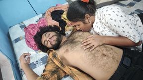 Long Lip Lock with Step Sister in Bedroom