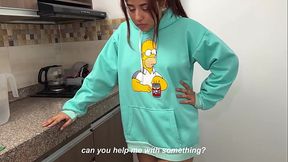 Handsome Latino plumber unclogs hotwife's pipes