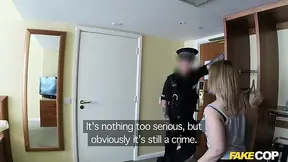 Curvy blonde beauty gets on top of hot cop's thick stick in hotel room