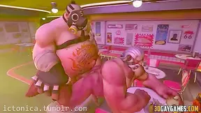 Hot gay heroes from Overwatch in 3d ass pounding action