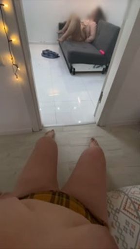 STEPMOM Caught STEPDAUGHTER masturbating and start masturbatig too