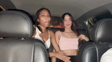 a very hard fuck with my stepsister in the car while my stepfather fills the gas tank