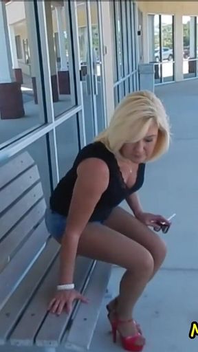 Smoking in High Heels and Booty Shorts