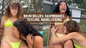 Bikini Bellies: Raspberries, Tickling, Navel Licking Feat Aria Nicole and Nathalia 1080p