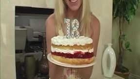 Blonde Slut's Tight Pussy Stretched Wide Open Dripping Wet