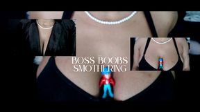 Shrink Cuckold Boss Hidden In Giant Breasts - Breast Smothering