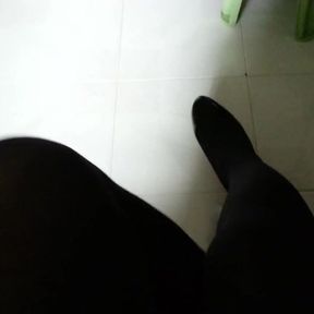 Black Patent Pumps with Pantyhose Teaser 17