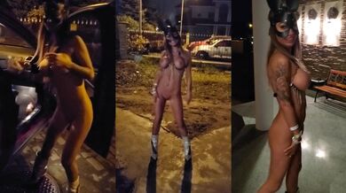 RUSSIAN SLUT WALKS NAKED IN THE NIGHT CITY