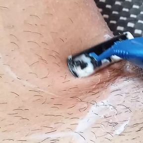 shaving my penis hair in the bathroom