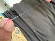 Look at all of my pre-cum on my hard, throbbing dick.