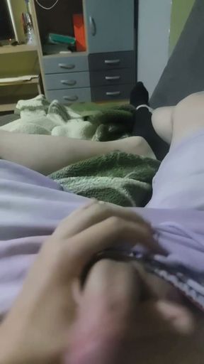 Fucks Himself And Bangs Her Balls