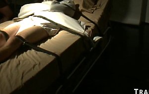 Shemale scientist anal fucks gimp man