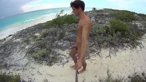 Rock hard cock on beach in Cuba