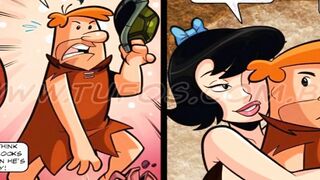 The Flintstones - Three-Way Pebbles Barnie and Betty Parody - FFM Anal Banged