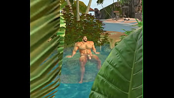 spying on amazing hunk cam heyward at private beach grotto