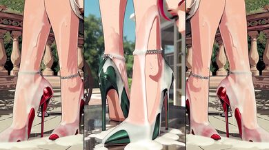 Creepy Stiletto Heels Dripping Creamy Cum Licked By Hentai Anime Girls