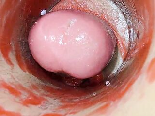 Camera Inside Unfathomable Snatch Captures Dose Jizz flow of Semen ASMR