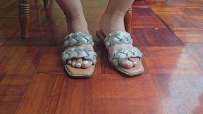 Lizzy's delicious size 8 feet with white polish