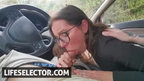 Public POV blowjob leads to warm massage on her body