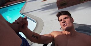 Nude guys make out by the pool in fantastic positions